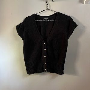 Bebe Short-Sleeve Angora Cardigan